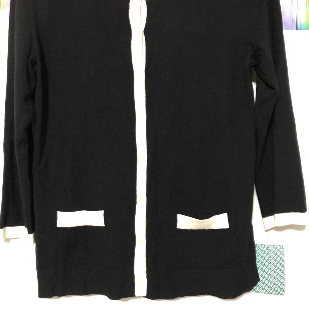 New- Susina black & cream button down cardigan - Picture 6 of 7